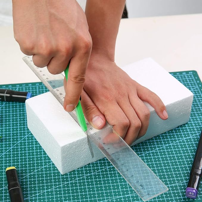 Crafare 8 Pack Craft Foam Blocks 8X4X2 Inch Polystyrene Brick Rectangle - Image 5