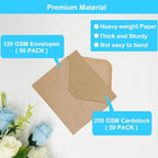 50 Pack Blank Cards and Envelopes 4x6, Folded Cardstock - Image 3