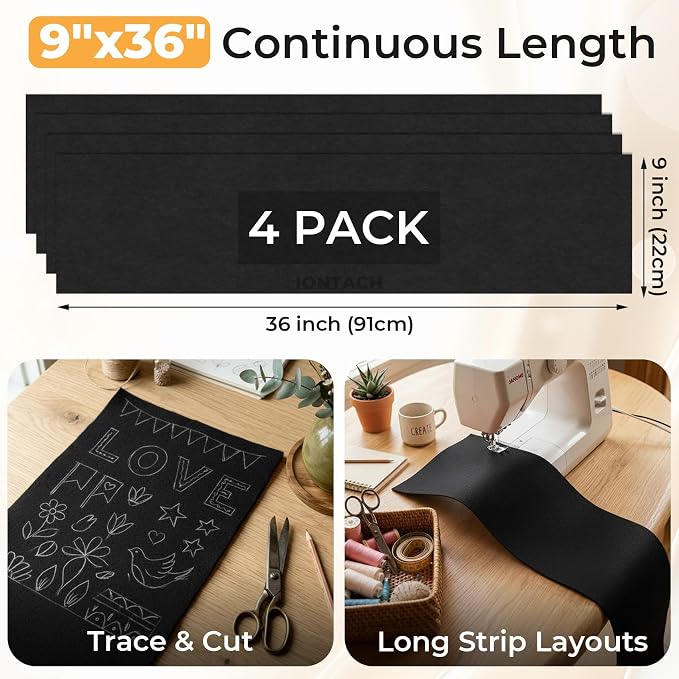 IONTACH 9" X 36" Soft Felt Sheets 1.6mm Thick | Acrylic Felt Fabric - Image 2