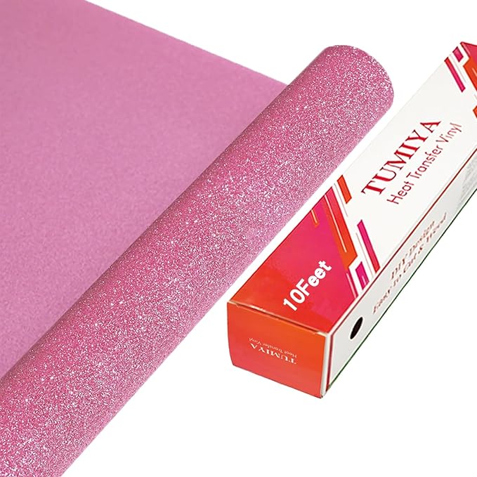 TUMIYA Pink Glitter Heat Transfer Vinyl HTV Roll by TUMIYA