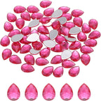 MECCANIXITY 50PCS Flat Back Acrylic Teardrop Gems 10x14mm Artificial Rhinestones by MECCANIXITY