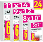 PHOENIX 24 Pack Canvases for Painting by PHOENIX