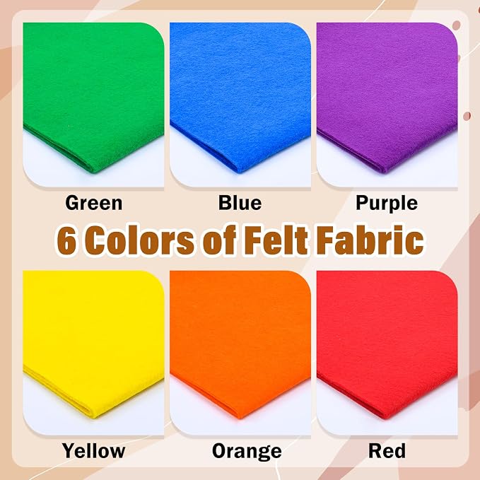 XSEINO 6 Rolls 12"x35" Large Felt Sheets, 1.4mm Thick Nonwoven Fabric - Image 3