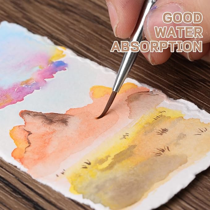100 Sheets Watercolor Paper 2 x 3.5inch, 300 GSM Deckled Edge Paper - Image 3