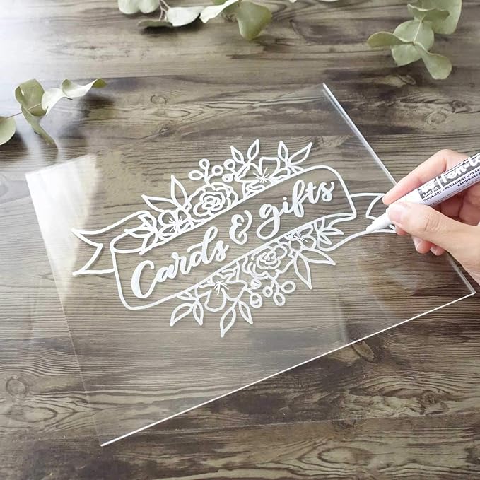 UNIQOOO 10 Pack Clear Blank Acrylic Sign Wedding Table Numbers, 8 x 10 in - Image 9