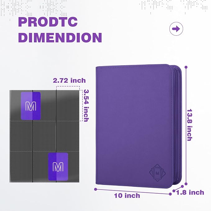Trading Card Binder with 9 Side Loading Pocket Card Album Hold Up to 540 Cards - Image 5