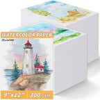 150 Sheets 100% Cotton Watercolor Paper Bulk -140LB/300GSM Art Paper-9 x 12 - Image 8