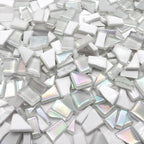 LITMIND 1.1LB White Mixed Irregular Glass Scraps Mosaic Tiles - Image 2