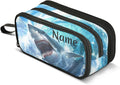 Custom Shark Blue Ocean Wave Pencil Case Box Boys Girls Personalized Name Large by BOENLE-WELCOMEYOURCOMING