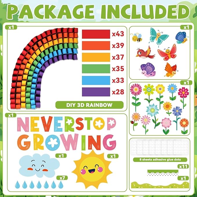 Summer Bulletin Board Classroom Decorations 3D Rainbow Butterfly Floral - Image 3