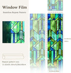 Original Hand Drawn Faux Stained Glass Window Film, Double-Sided Privacy Static - Image 3