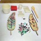 Smowfes Mixed Colour Leaf Mosaic Kit, Creative DIY Colourful Home Decoration - Image 3