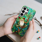 for Samsung Galaxy S26 Ultra Case, Frog Stained Glass Pattern Glossy 2 in 1 - Image 3