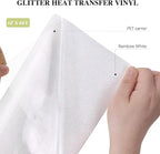 HTVRONT Rainbow White Glitter HTV Vinyl Roll, Iron on Vinyl - Image 2