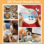Punch Needle Kits for Beginners Cute Baby Giraffe Chewing Leaf 20x20cm | Easy - Image 6