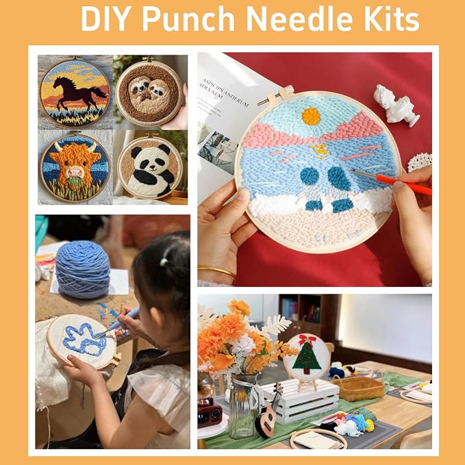 Punch Needle Kits for Beginners Abstract Colorful Tree 20x20cm | Easy for - Image 6