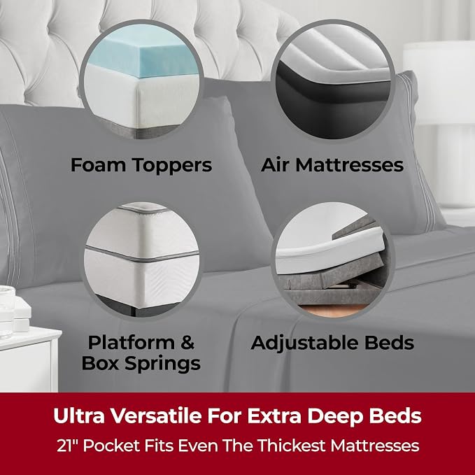 Mellanni Extra Deep King Sheets - Image 2