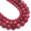 48pcs Natural Matte Red Gemstone Beads，8mm Frosted Round Loose Stone Beads by Yochus