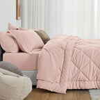 Love's cabin California King Comforter Set Pink, 7 Pieces California King Bed - Image 3