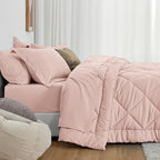 Love's cabin King Size Comforter Set Pink, 7 Pieces King Bed in a Bag, All - Image 3