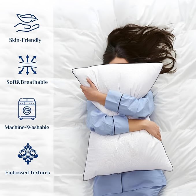 JOLLYVOGUE King Size Pillows Set of 2 - Image 2