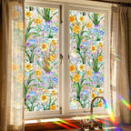 Daffodil Faux Stained Glass Window Film, Static Cling Window Film Decorative by Unknown