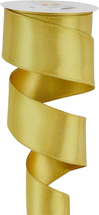 HUIHUANG Gold Satin Wired Ribbon 1-1/2 inch Gold Christmas Ribbon - Image 6