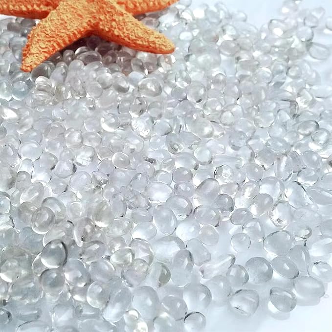 WAYBER Glass Stones, 1Lb/460g Irregular Sea Glass Dercorative Rocks Non-Toxic - Image 7