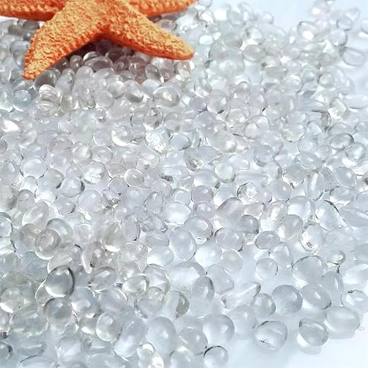 1 Lb Transparent Sea Glass Stones Irregular Rainbow Glass Pebble Decorative - Image 5