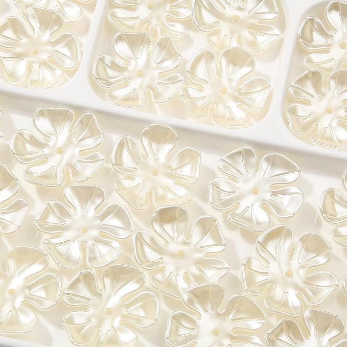 40pcs Flower Shape Beads White Pearl Flower Beads Color Lily Beads - Image 4