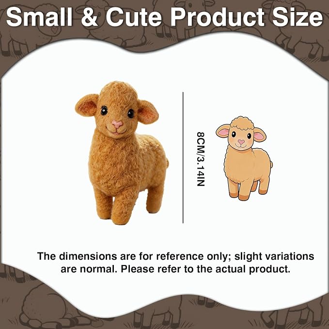 FACE N FACE DIY Needle Felting Kit Cute Golden Yellow Lamb Standing – Needle - Image 2