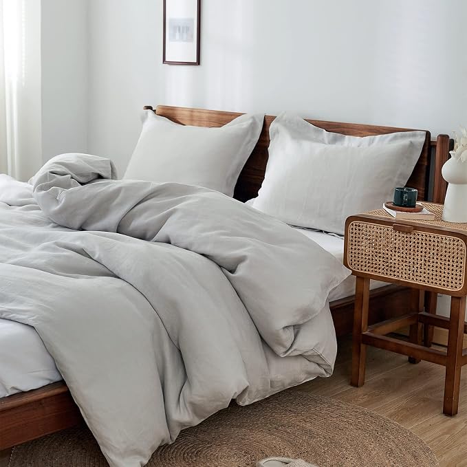Simple&Opulence 100% Linen Duvet Cover Set 2pcs Basic Style Natural French - Image 7