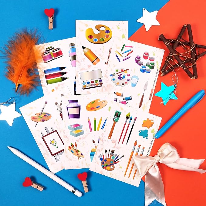 BulbaCraft 100Pcs Art Stickers, Crayon Stickers, Paint Laptop Decals, Painting - Image 8