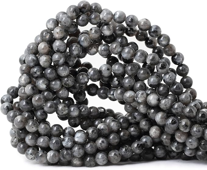 60PCS 6mm Natural Black Labradorite Gemstone Round Loose Beads Crystal Energy by CHEAVIAN