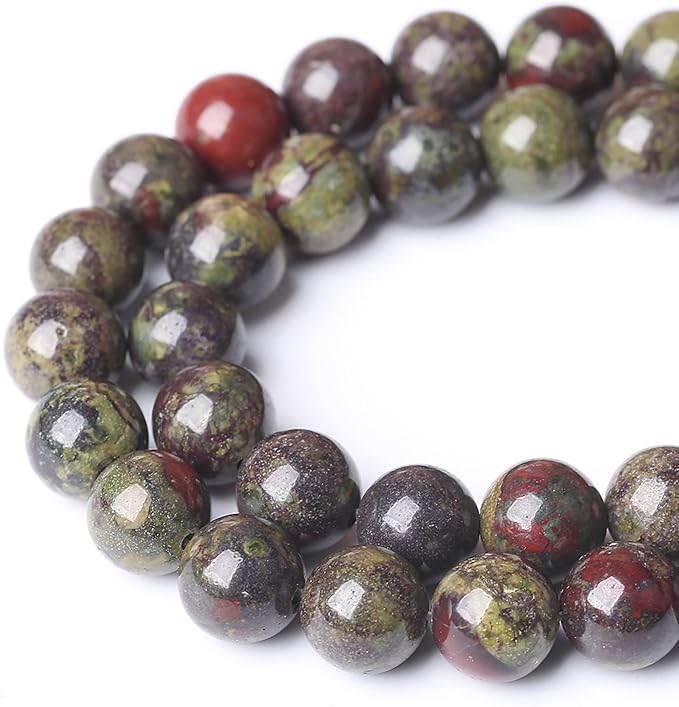 Natural Dragon Blood Jasper Beads Round Loose Energy Healing Stone Beads - Image 4