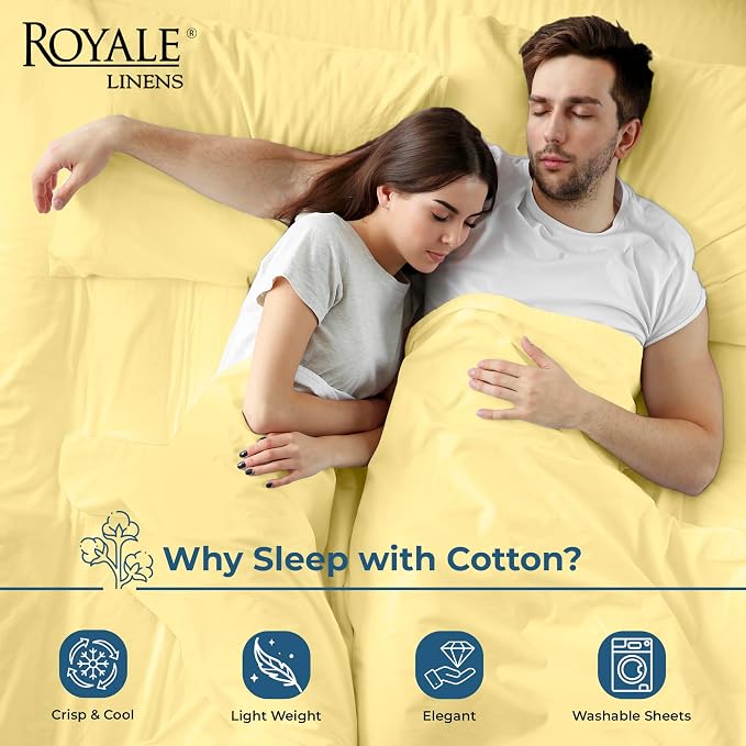 Royale Linens 100% Organic Cotton King Flat Sheet Only - Image 3