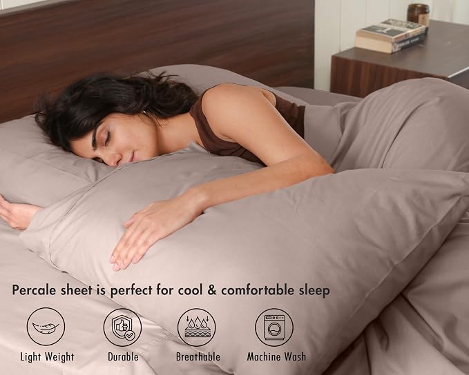 RUVANTI 100% Cotton Sheets – Full Size Percale Bedding, Cooling & Breathable - Image 3