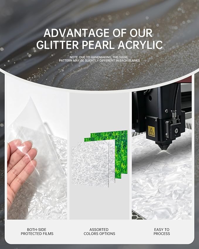 Acrylic Sheets Pearlescent Glitter Acrylic Sheet 1/8 Thickness Acrylic Sheets - Image 3