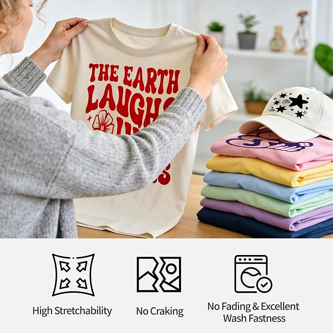 TECKWRAP Heat Transfer Vinyl for T-Shirts 11 PCS 12"x12" Easy Cut & Weed | PU - Image 4