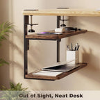 2-Tier Desk Extender, 22-inch Clamp-On Desk Shelf, Height-Adjustable Desktop - Image 7