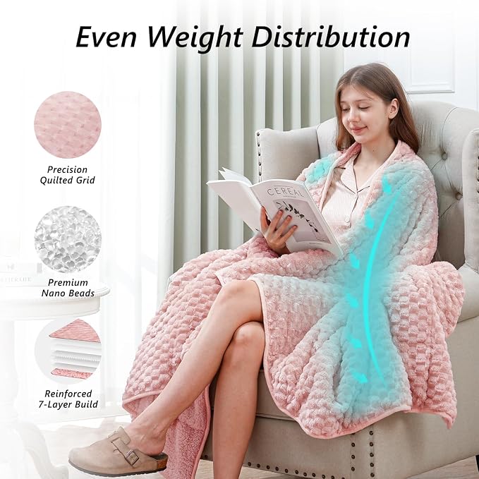 Mr. Sandman Weighted Blankets for Adults Queen Size 20lbs, Warm Sherpa Fleece - Image 4