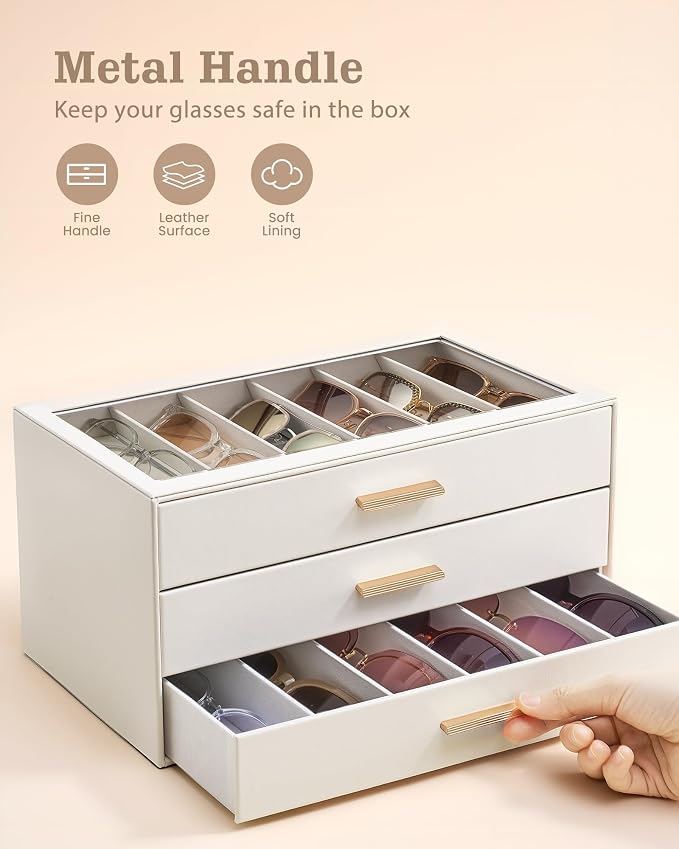 Lolalet Sunglasses Storage Box for Women, Eyewear Eye Glass Organizer - Image 3