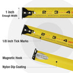 WORKPRO 25FT Tape Measure, 1/8 Fractions Easy Read Measuring Tape, Retractable - Image 5