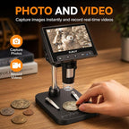 Elikliv Coin Microscope, 4.3'' LCD Digital Microscope 1000x, Coin Magnifier - Image 3
