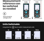 Laser Measure, ACEGMET Laser Measurement Tool Backlit LCD - Image 4