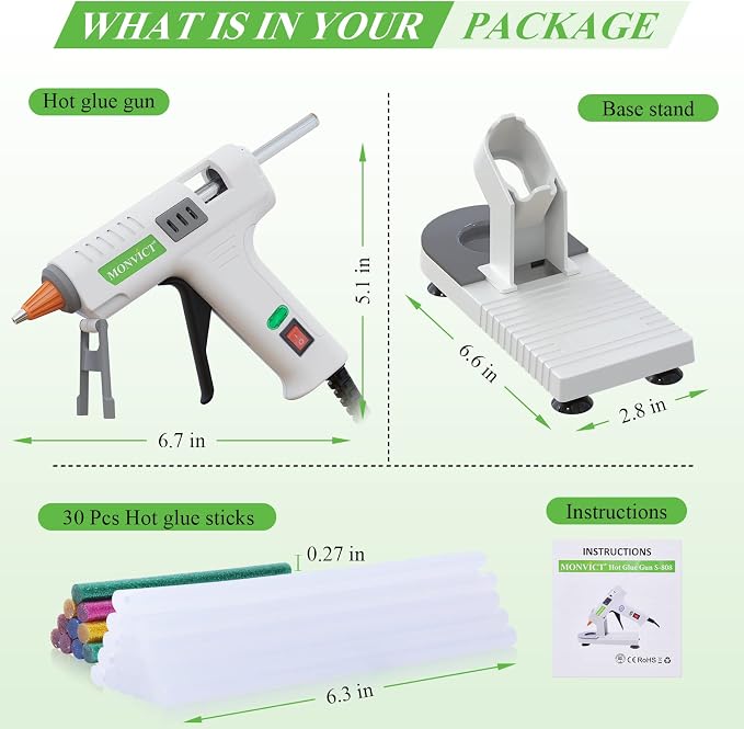 MONVICT Hot Glue Gun Kit, 40W Mini Glue Gun - Image 6