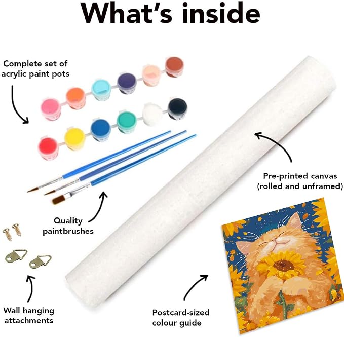 Mrnsiet Paint by Number for Adults Beginners, Cat Easy Paint by Numbers Kits on - Image 6