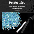 2500pcs 5mm Resin Rhinestones Bulk, Lake Blue AB Flatback Round Jelly - Image 3
