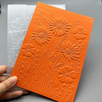 3D Plastic Embossing Folder Template Sunflowers and Flowers Texture 5x7 Inch - Image 3