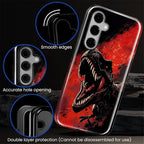 for Samsung Galaxy S25 Case, Cool Dinosaur Red Black Pattern Glossy 2 in 1 - Image 5